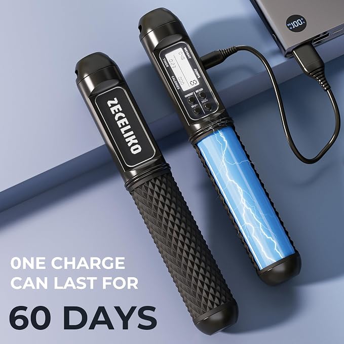 Cordless Weighted Jump Ropes for Home Gym and HIIT Workouts | Jump Rope with LED Display and Jump Counter, Adjustable Steel Wire for Fitness, Tracks Jumps, Calories & Time, for Men, Women