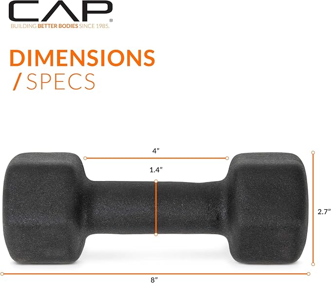 CAP Barbell Neoprene Dumbbell Weights Pairs & Sets | Black