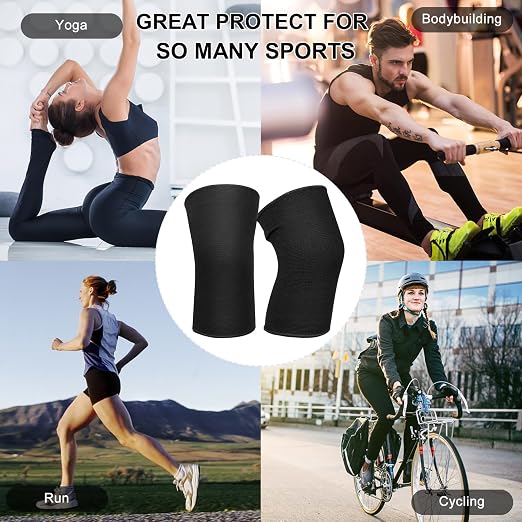 Knee Compression Sleeve For Women Men, Knee Braces for Knee Pain, Running Knee Brace, Knee Support For Knee Joint Pain (Black)