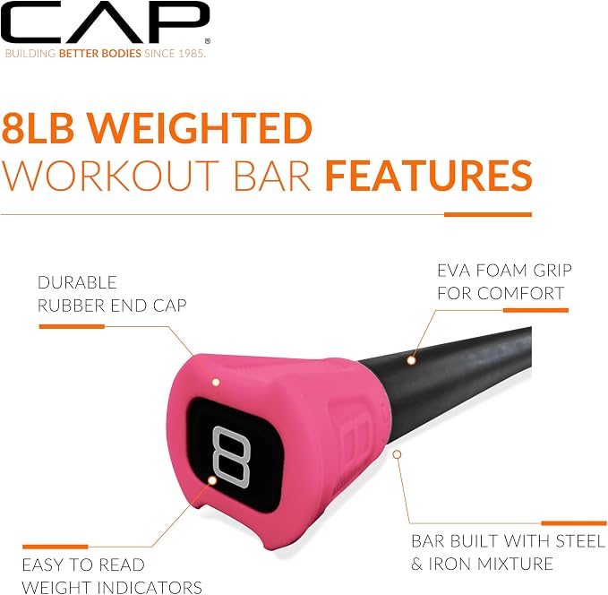 CAP Barbell Weighted Workout Bar | 5-20 lb | Multiple Options