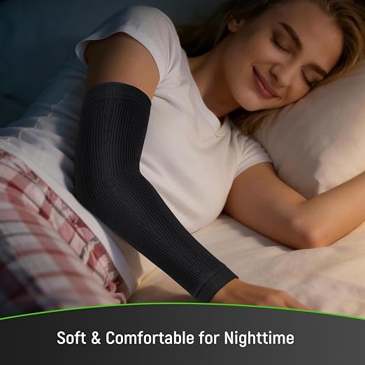 Elbow Compression Sleeve, Snug Fit, Full Arm Coverage, Small | Soft Breathable Tennis & Golfers Elbow Brace for All Day Comfort, Full Arm Coverage for Complete Support