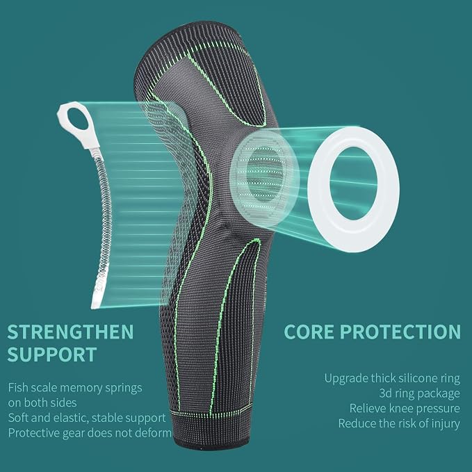 SKDK Full Leg Sleeves Long Compression Leg Sleeve Knee Sleeves Protect Leg, for Man Women Basketball, Arthritis Cycling Sport