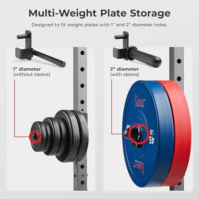 Sunny Health & Fitness Power Cage Squat Rack Attachments for Home Gym | Strength Training, Expanded Workout Variety, Durable Construction, Secure Fit, Quick Installation, Versatile Exercise Support