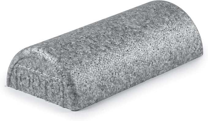 OPTP Silver AXIS Moderately Firm Foam Roller – Half-Round, Silver, 12" x 3" | Moderate density for sports medicine, physical therapy, Pilates, yoga - myofascial release on trigger points
