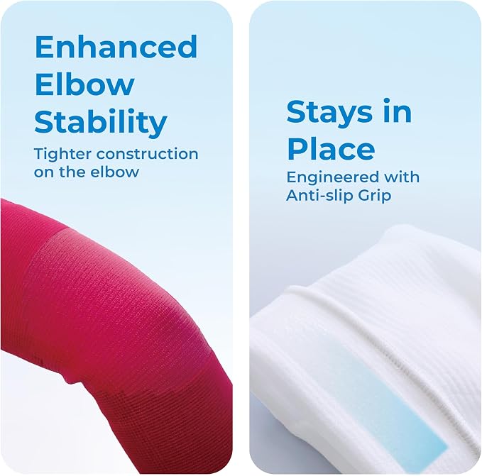 LP SUPPORT 668 Compression Arm Sleeve for Workouts, Sports & Pickleball, Golf and Tennis Elbow Pain relief for Men & Women