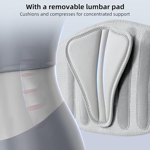 FREETOO Back Brace for Lower Back Pain Women with Bionic Support System, Adjustable Knitted Lumbar Support Belt for men women, Breathable Mesh Design with Lumbar Pad,for Herniated Disc,Sciatica,Scoliosis | 3D Knitted Fabric,Metal Plate,Lumbar Pad, Hern...