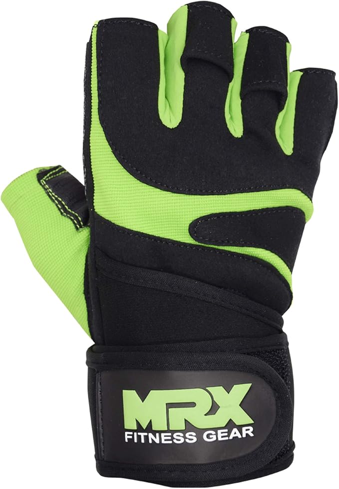 MRX Weightlifting Gloves for Men Workout Gloves Mens Wrist Support Lifting Gloves Male Gym Gloves | Workout Gym Accessories for Men Weight Lifting Fingerless Gym Exercise for Powerlifting