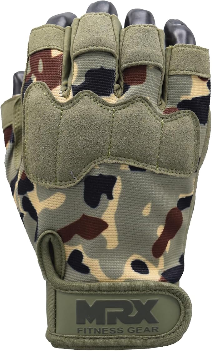 MRX Weightlifting Gloves for Men Workout Gloves Mens Wrist Support Lifting Gloves Male Gym Gloves | Workout Gym Accessories for Men Weight Lifting Fingerless Gym Exercise for Powerlifting