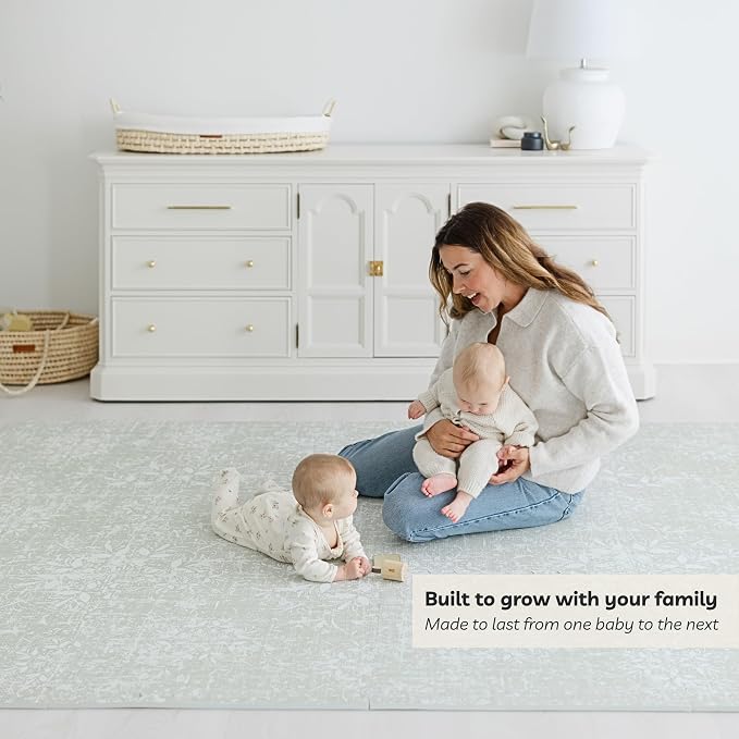 Little Landings Baby Play Mat for Floor - Eden (6x8ft) - Premium EVA Foam Play Mat for Babies & Toddlers (Ages 0-5+) - Non-Toxic Playmat for Tummy Time, Crawling & Playroom - Stylish & Comfortable
