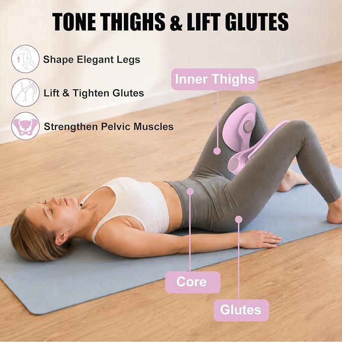 Pelvic Floor Exercise Devices 35lb Resistance Kegel Thigh Trainer with Band | Pelvic Floor Muscle Training, Inner Thigh Exerciser, Postpartum Recovery Support for Women, Suitable for Women and Men