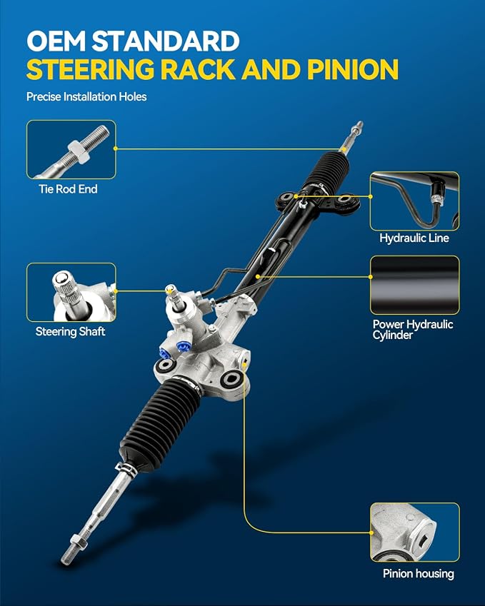 PHILTOP Power Steering Rack & Pinion Assembly for 2007 2008 2009 2010 2011 CR-V(North American Built), Hydraulic Power Steering, OEM Replacement 26-2749