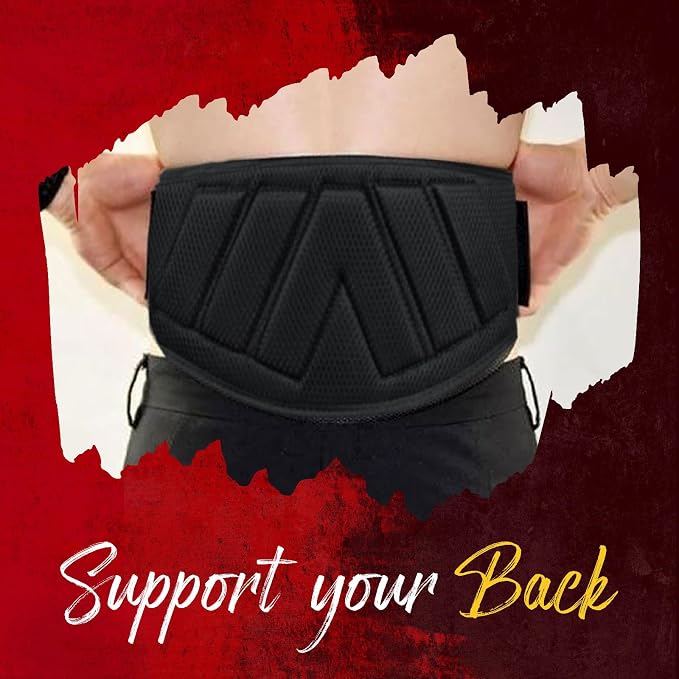 Weight lifting Belt 6 Inch Auto-Lock Curved Padded Back Lumbar Support Gym Belt for Fitness Exercise Bodybuilding Powerlifting Workouts Deadlifts Squats & Weightlifting Men Women