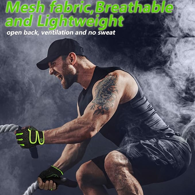 MOREOK Workout Gloves Padded Weight Lifting Gloves for Men/Women, [3MM Gel] Fingerless Grip Gym Gloves Fitness Gloves for Exercise,Hanging,Weightlifting, Cycling, Pull ups, Rowing