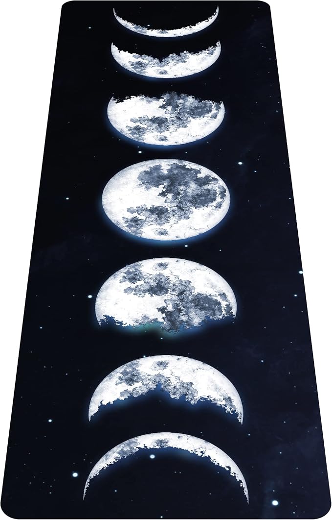 nuveti Printed Travel Yoga Mat 1/16 Inch Thick Non Slip Fitness Workout Mat | with Carrying Bag, Foldable Lightweight Suede & Natural Rubber Yoga Mat for Yoga Pilates and Fitness 72" L x 24" W x 1.5mm