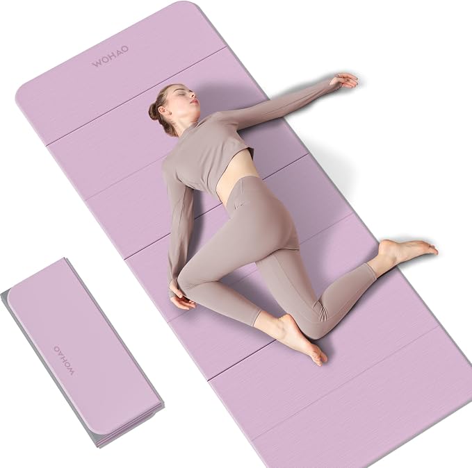 7-Fold Yoga Mat 70"x24" - 1/2 Inch Thick | Folding Exercise Mat, Compact Non-Slip TPE Mat, For Travel, Storage, Yoga & Home Gym, Lightweight & Portable