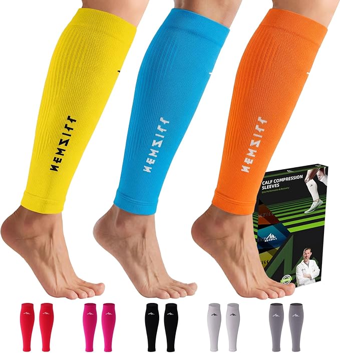 NEWZILL Compression Calf Sleeves (20-30mmHg) for Men & Women Perfect Option to Compression Socks for Running Travel Nursing