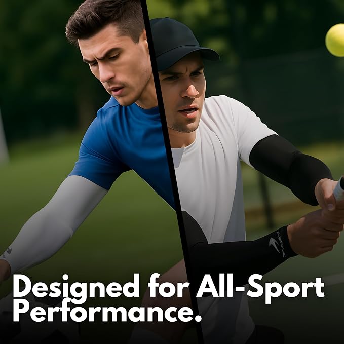 CompressionZ Compression Arm Sleeves for Men & Women| Cooling UV Sun Protection Elbow Pain Relief for All Sports and Recovery