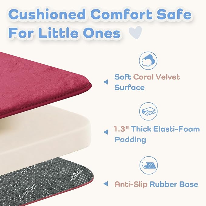 1.3" Thick Baby Play Mat for Floor, 79x79 Soft Foam Mats, Burgundy | Memory Mat for Baby to Play on Floor Waterproof Easy Care with Non-Slip Tummy Time Play Mat for Nursery Playroom Classroom