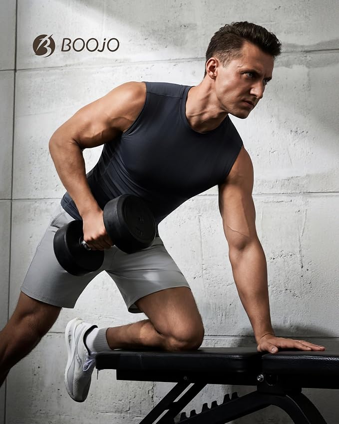 Compression Shirt Men - Sleeveless Tank Top Base Layer Gym Workout Running | 1 Pack Athletic Quick Dry Lightweight Soft Undershirts Uderwear Muscle Shirts for Exercise Cycling