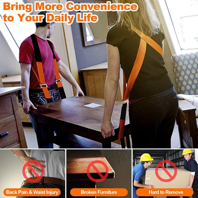 Moving Straps Adjustable, Furniture Moving Lifting Straps for 2 Movers，Shoulder Lifting System for Move Furniture, Appliances, Mattresses, Heavy Objects up to 800 lbs