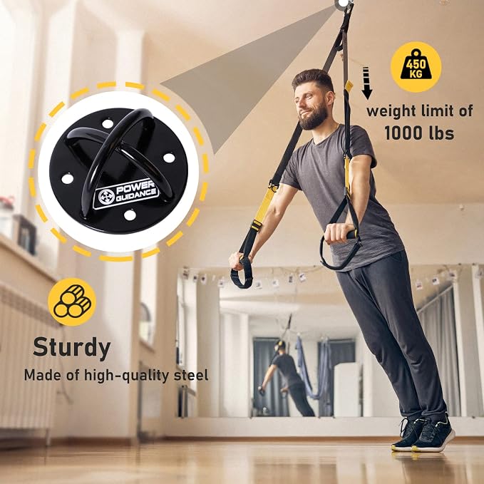 POWER GUIDANCE Wall and Ceiling Mount Bracket for Suspension Straps, Gymnastic Rings, Yoga Swings & Hammock Resistance Band Battle Rope