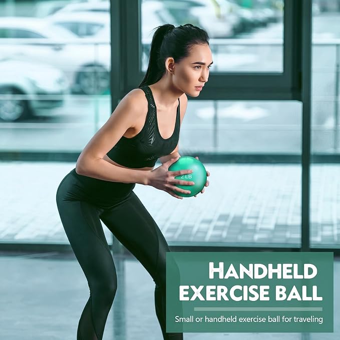 Seenelling 4 Pcs Weighted Toning Balls for Exercise Weighted Exercise Soft Medicine Balls for Gym, Pilates, Yoga, Balance, Flexibility