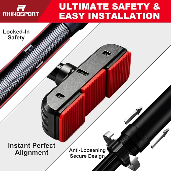 RHINOSPORT Door Pull Up Bar Doorway No-Screw from 69-92 cm (27.1in-36.2in) Workout Equipment for Home Gym Upper Body Workout Non-slip 2x EXTRA Foam Padding for Ultimate Door Frame Protection