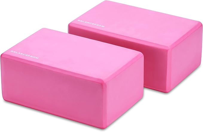 Fitvids GoYoga, Set of 2 High Density Yoga Blocks, 9"x6"x4" Each