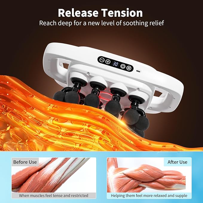 20-Head Massage Gun, 30 Intensity Levels 3 Modes, Deep Tissue Massager with 50KG Force & Noise-Free Motor for Neck Back Legs Shoulders, Portable for Full Body Muscle Recovery