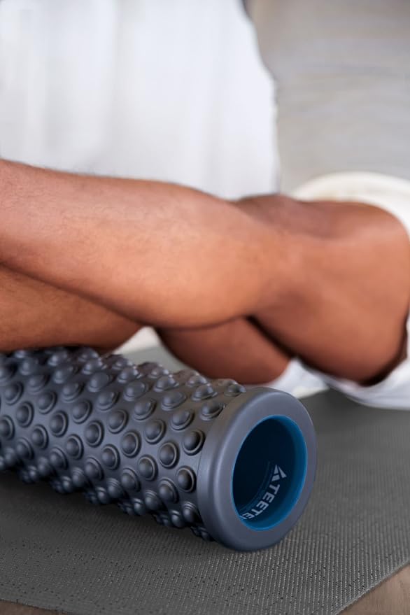 Teeter Massage Foam Roller - Textured for Deep Tissue Muscle Relief to Boost Recovery, Flexibility, Mobility - Back Pain Relief, Sports Massage, Myofascial Release