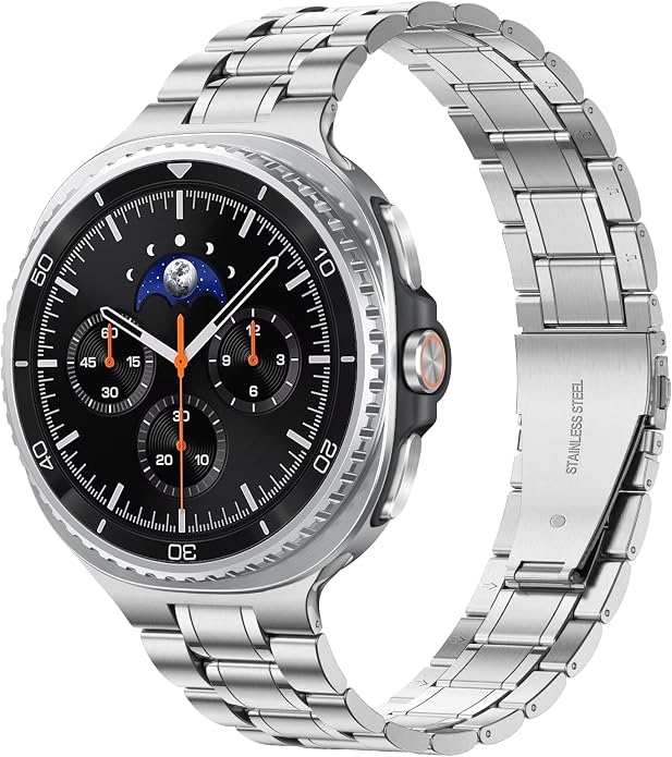 Metal Band for Samsung Galaxy Watch 9 8 40mm 44mm/Classic 46mm Men Women | Stainless Steel, No Gap Strap, Link Bracelet for Samsung Galaxy Watch 8 9 44 40mm/8 Classic 46mm, Business to Casual
