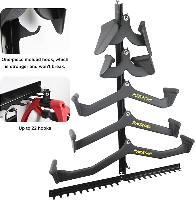 VAIIO lat pull down bar storage, One-piece molding gym storage wall organizer, Large-capacity storage gym storage rack, home gym organizer