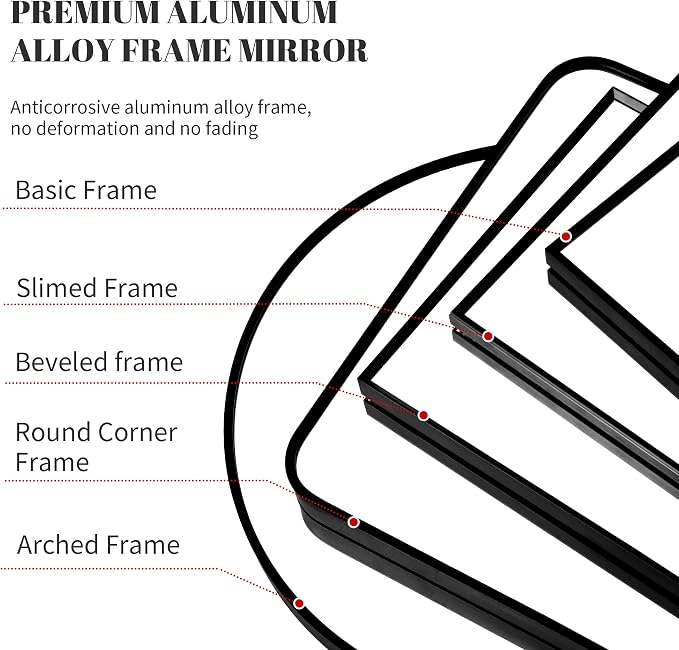 Beauty4U 71" x 32" Full Length Mirror with Stand, Black Large Floor Mirror | Standing, Leaning, or Wall-Mounted Tempered Glass Full Body Mirror with Metal Frame for Bedroom, Closet, Modern Home Decor