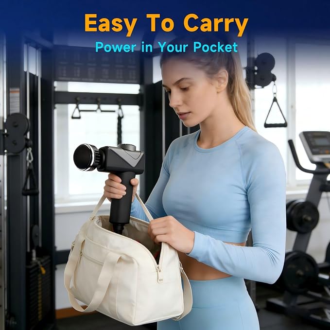 Massage Gun with Heat, Powerful Warming Massage, Home & Travel | Massage Gun with Heat, Powerful Heated Massage, Quiet Portable Massager for Home& Travel, Lightweight Design
