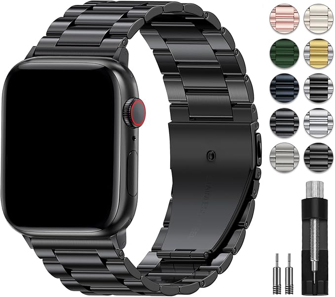 EPULY Metal Band Compatible with Apple Watch Bands for Men 42/44/45/46/49mm | Stainless Steel Strap Suitable for Business Setting & Everyday Wear, Fits iWatch Bands Series 11 10 9 8 7 6 5 4 SE/Ultra3 2 1