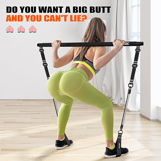 KUTIZE Pilates Bar Kit with Resistance Bands, Pilates Equipment, Multifunctional Pilates Bar for Women & Men, Pilates kit for Hip, Back, Arm, Full-Body Workouts, Home Gym Strength Training Equipment