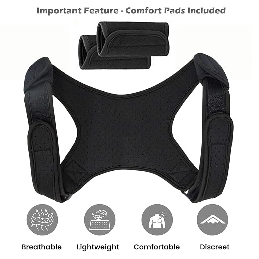 Adjustable Posture Corrector Brace for Men Universal Fit Upper Back, Shoulder & Clavicle Support, Helps Improve Posture & Relieve Neck, Shoulder & Back Pain (Patented Design)