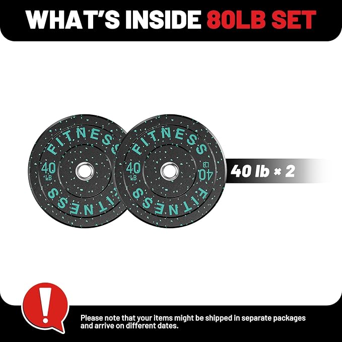 2" Bumper Plates Set Olympic Weight Plates for Barbell Strength Training | Papababe 2Inch Weights Plates Set, Floor Protective Plates, 20-600lbs Rubber Bumper Plates for Weightlifting, Bench Press