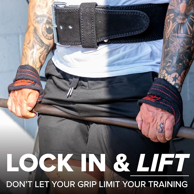 SERIOUS STEEL FITNESS Red Figure 8 Lifting Straps | Deadlift & Strongman Axle Straps - 3 Sizes