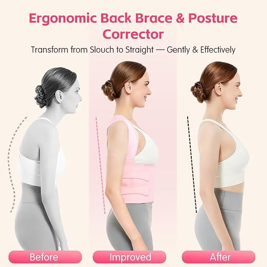 Posture Corrector for Women & Men, Adjustable Full Back Brace Support | Breathable Shoulder Straightener, Spine Support for Upper & Lower Back, Scoliosis & Hunchback Correction, Back Pain Relief