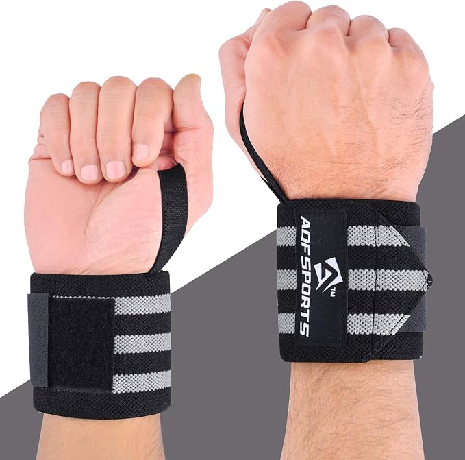 AQF Wrist Wraps for Weightlifting & Powerlifting, 18" USPA Approved (Pair)