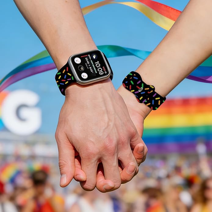 Pride Watch Band Compatible with Apple Watch Series 11 10 9 8 7 6 5 4 Ultra SE (Replacement Silicone Strap for iWatch 40mm - 49mm)