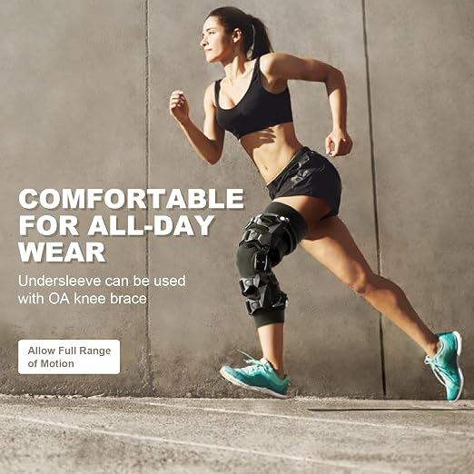 Knee Brace Undersleeve - Knee Undersleeves for Women & Men Leg Undersleeve for Knee Brace, Closed Patella,S (Pack of 1)