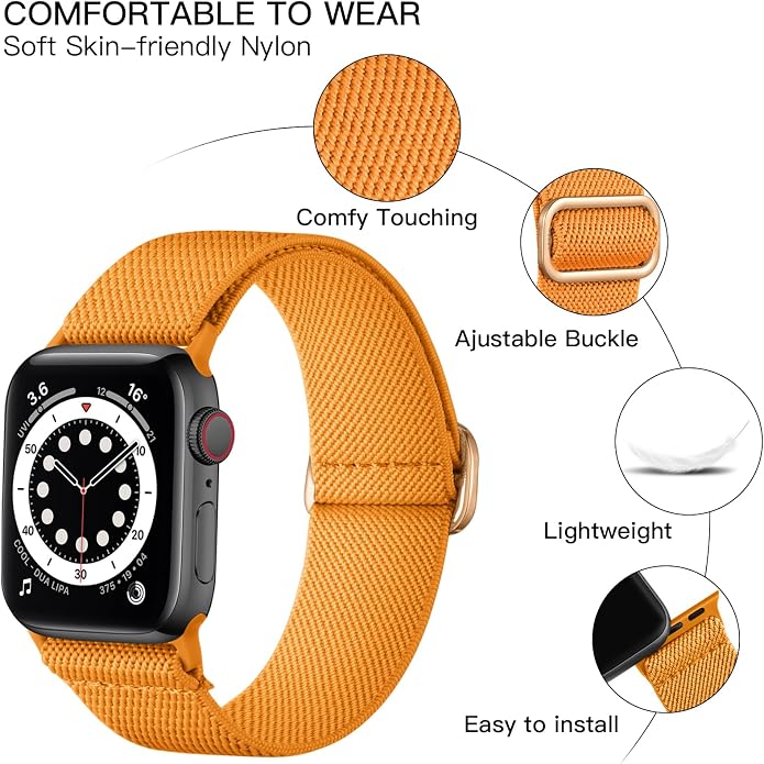 Lerobo Braided Band Compatible with Apple Watch Series 11 10 9 8 7 46mm 45mm 41mm Ultra SE 3 2 1 49mm Series 6 5 4 3 44mm 40mm 38mm 42mm Men iWatch Bands Women Stretchy Nylon Solo Loop Sport Strap
