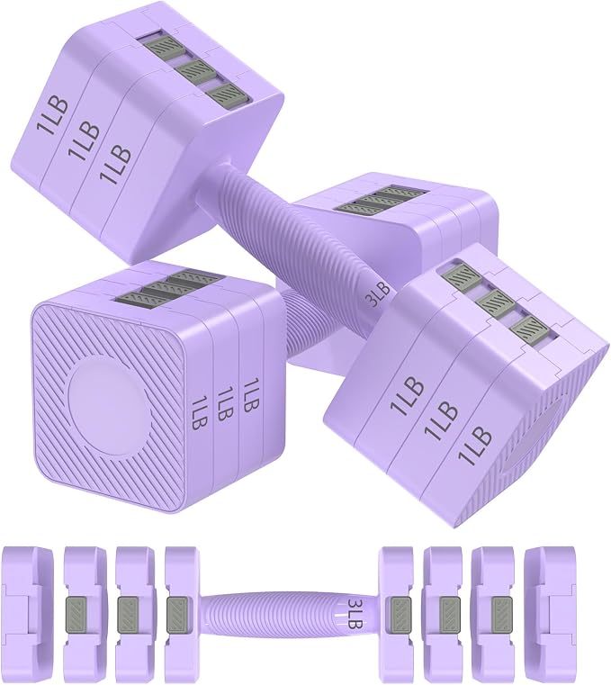 Hezeyferg Adjustable Dumbbells Set for Women/Men Home Gym | 18LBS 22LBS Adjustable Weight Dumbbells, Hand Weights Sets with Mutilple Levels, Full Body Workout