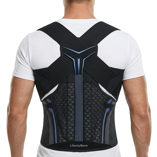 Posture Corrector for Men, Adjustable Full Back Support Brace for Upper/Lower Back, Neck & Shoulder Pain Relief, Back Brace & Straightener for Hunchback, Slouching Posture & Dowager's Hump