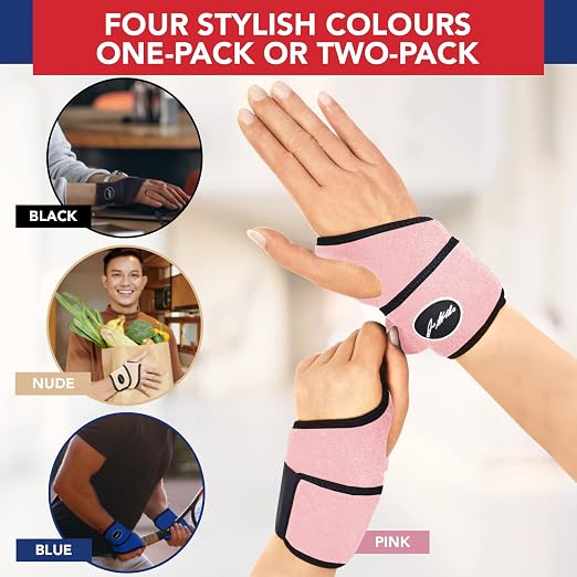 Doctor Developed Wrist Brace - Wrist wrap for Carpal Tunnel Arthritis,Tendonitis, Hand Support - Ideal for Fitness, Weightlifting - Handbook included (Pink (1 Pack)