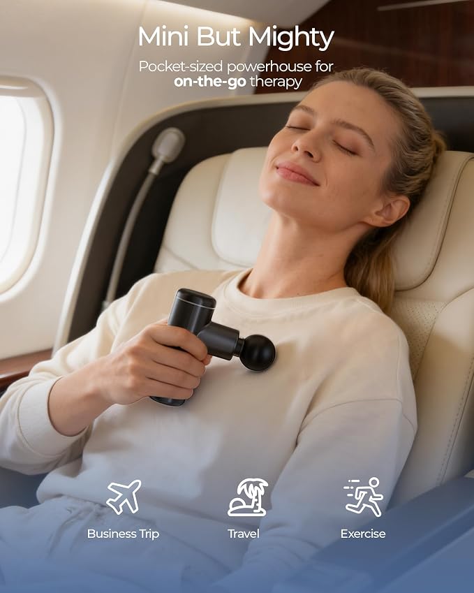 Mini Massage Gun Deep Tissue with Heat& Red Light, Model MG101 | Visual Pressure Display & AI Mode, Pocket-Size Muscle Massager for Back Pain Relief, Portable for Travel, Gift for Men Women