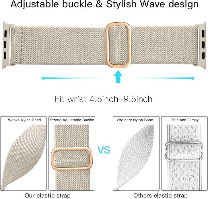 Lerobo Braided Band Compatible with Apple Watch Series 11 10 9 8 7 46mm 45mm 41mm Ultra SE 3 2 1 49mm Series 6 5 4 3 44mm 40mm 38mm 42mm Men iWatch Bands Women Stretchy Nylon Solo Loop Sport Strap