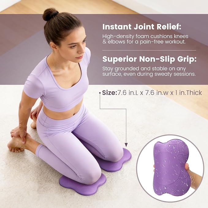 Foldable Yoga Mat and Blocks Set for Women with 2 Pack Yoga Blocks and Strap,Thin Non Slip Pilates Mat with Bag, Home Workout Equipment Essentials Starter Kit for Beginners Full Body Toning